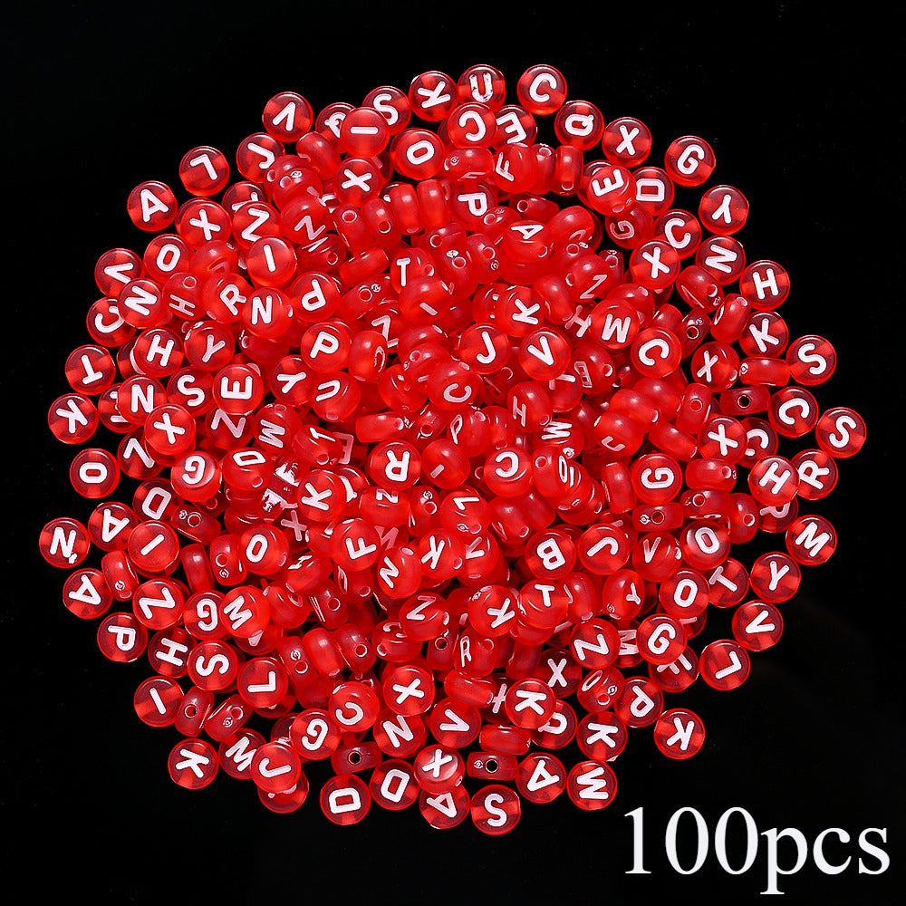 7mm Rainbow Acrylic Letter Beads