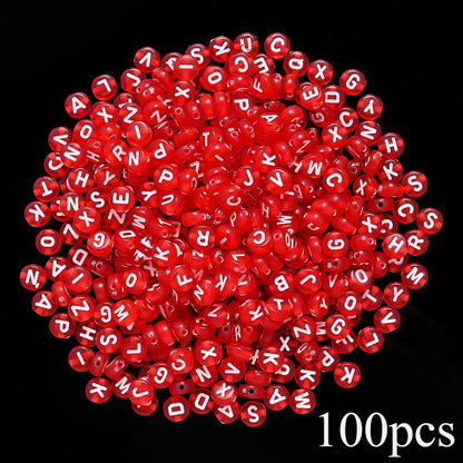 7mm Rainbow Acrylic Letter Beads