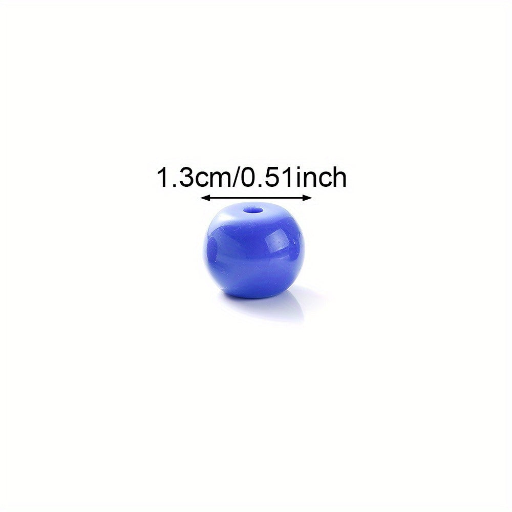10-12mm Colorful Marbled Gradient Acrylic Large Hole Round Spacer Beads Assortment