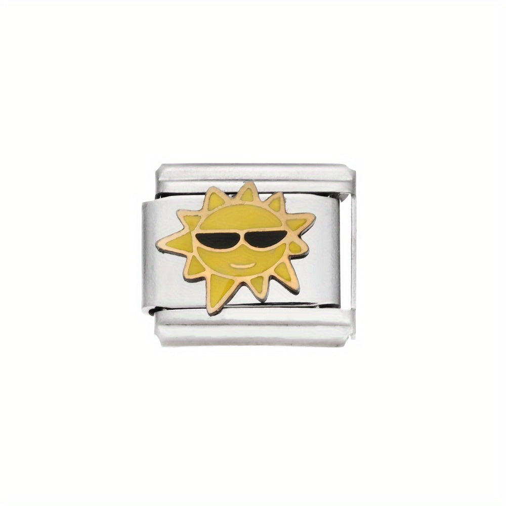 1pc 9x10mm Stainless Steel Module Charm Bead