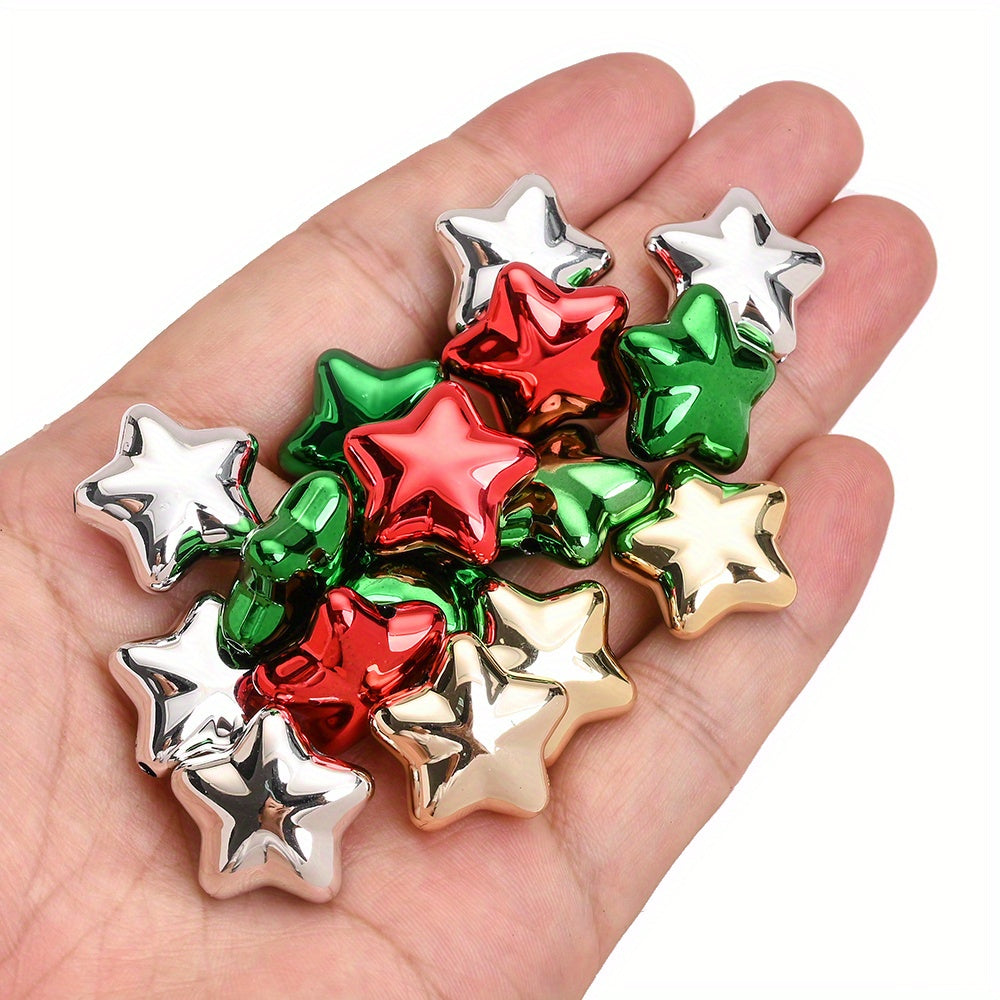 19×20mm Christmas Fat Star Acrylic Beads
