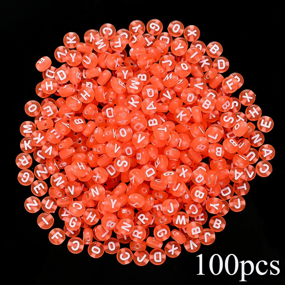 7mm Rainbow Acrylic Letter Beads