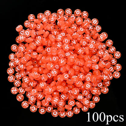7mm Rainbow Acrylic Letter Beads
