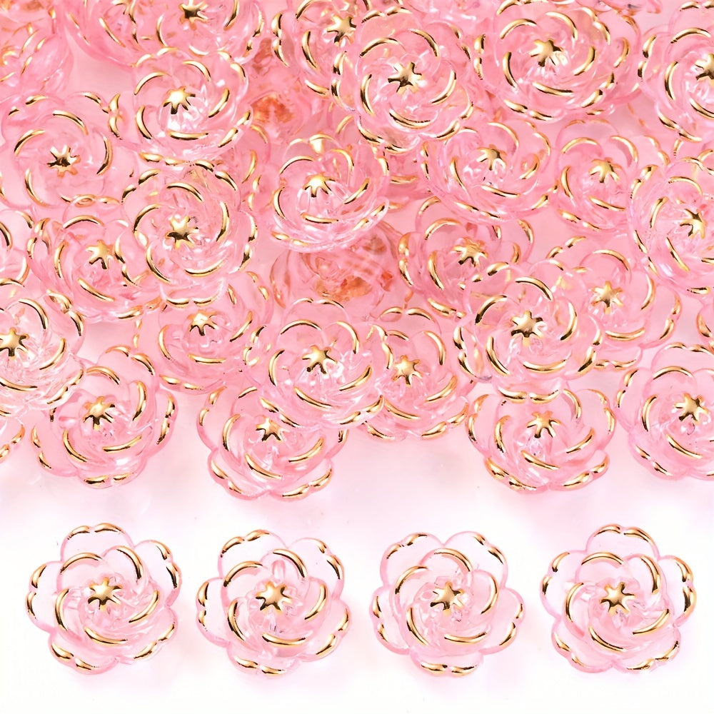 CCB Imitation Metal Plastic Flower Bead Caps
