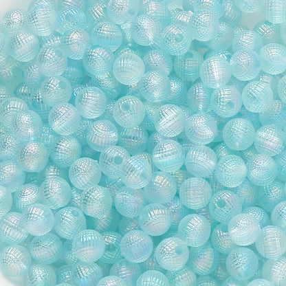 12mm AB Dreamy Gradient Fish Scale Round Flatback Resin Beads