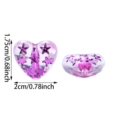 17.5x20mm Sanding Heart Acrylic Beads