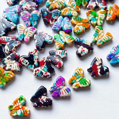 Golden Edged Five Petal Flower Acrylic Spacer Beads