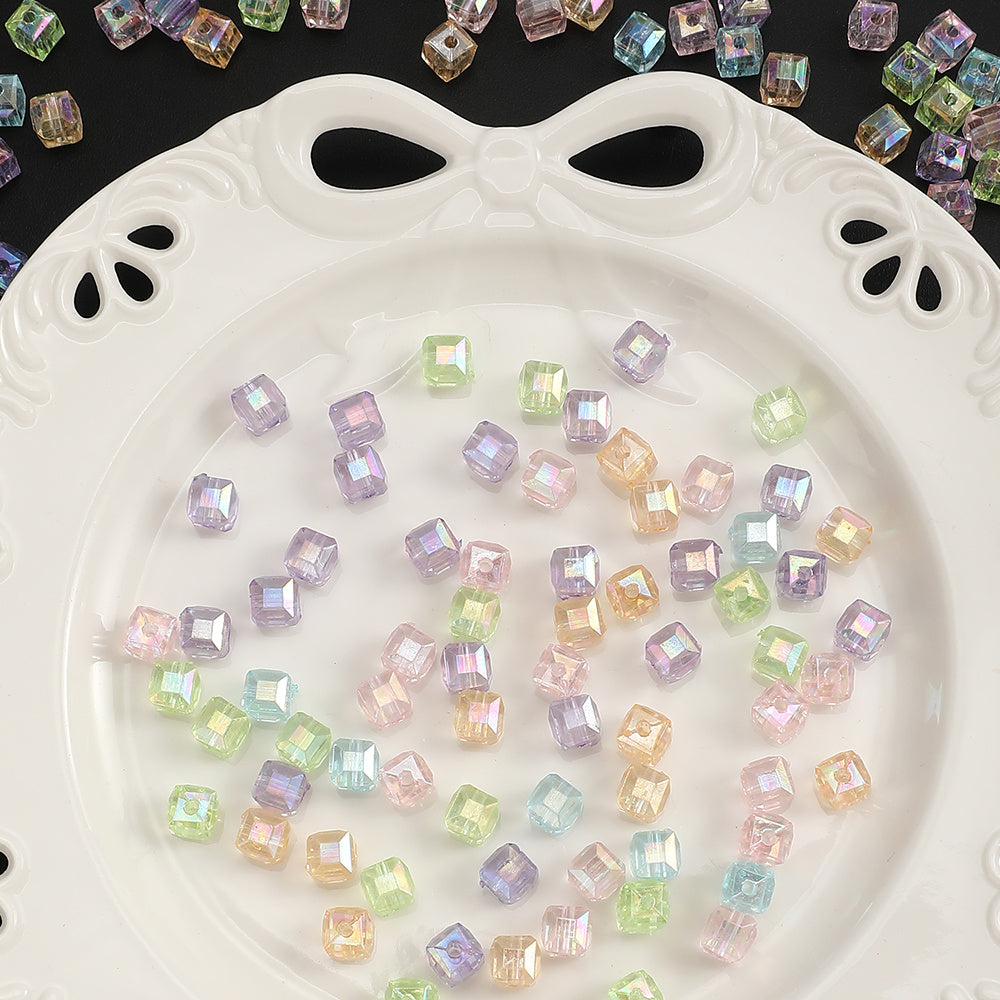 8mm AB Color Acrylic Square Beads