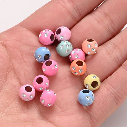 Shiny Acrylic Big Hole Spacer Beads