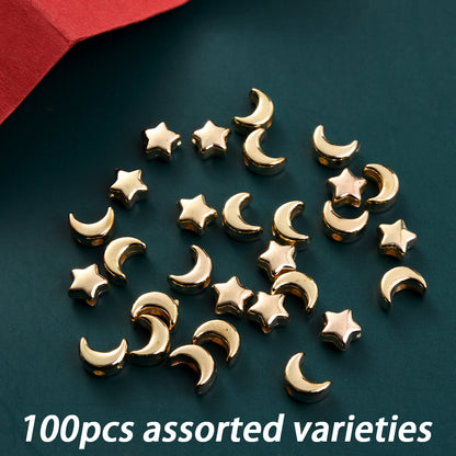 AB Shiny Romantic Heart Acrylic Spacer Beads