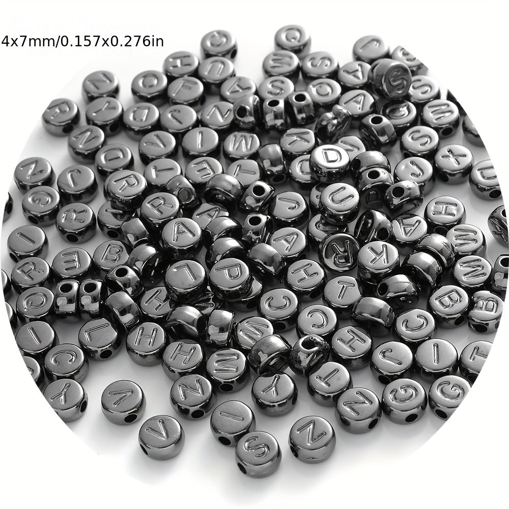 100pcs Round CCB Letter Beads