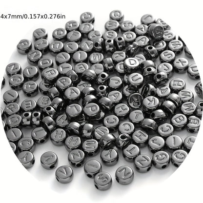 100pcs Round CCB Letter Beads