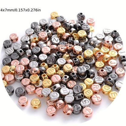 100pcs Round CCB Letter Beads