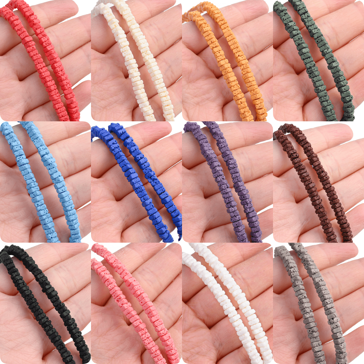 5mm Summer Natural Stone Square & Cubic Spacer Beads