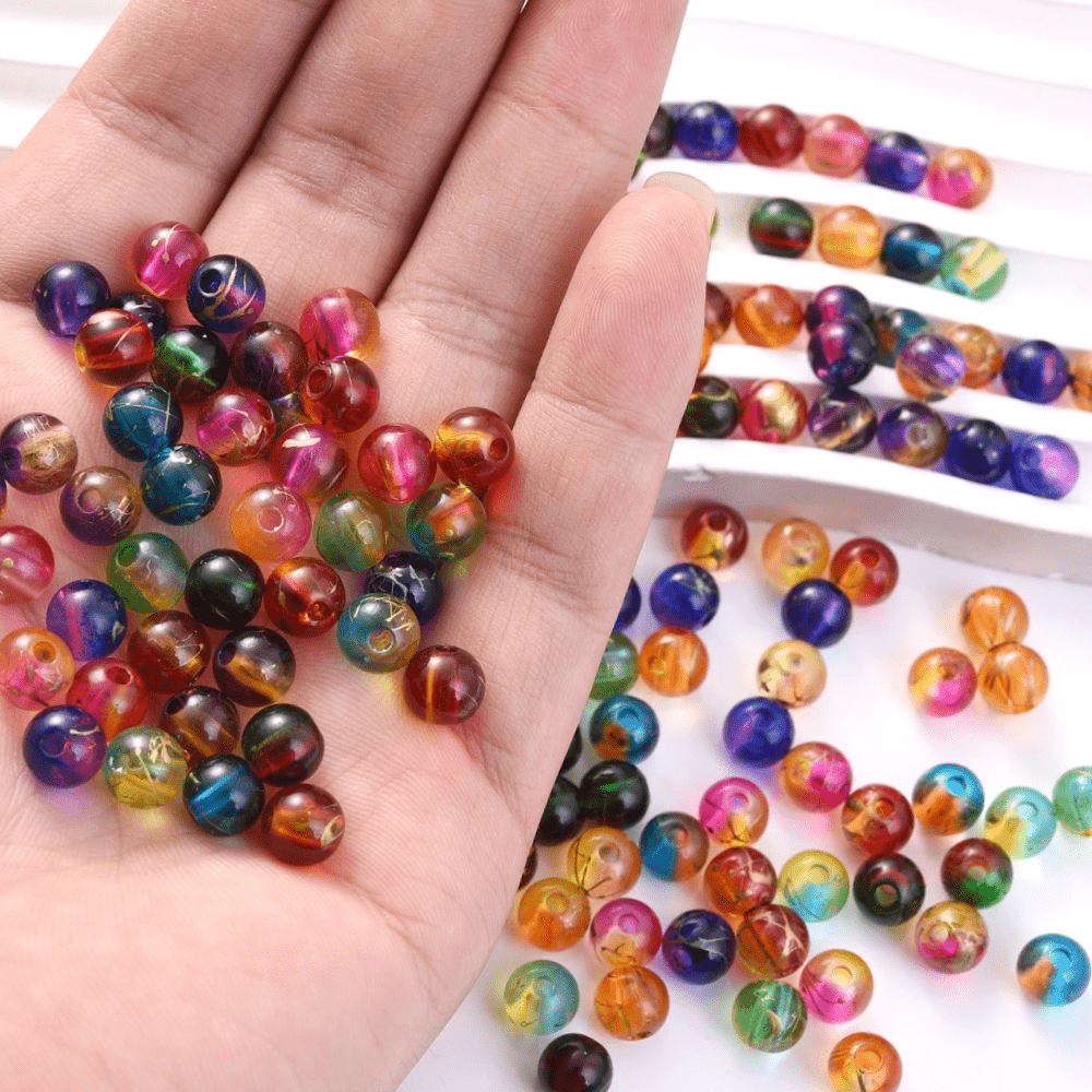 White and Ivory Imitation Pearl Acrylic Spacer Beads Set