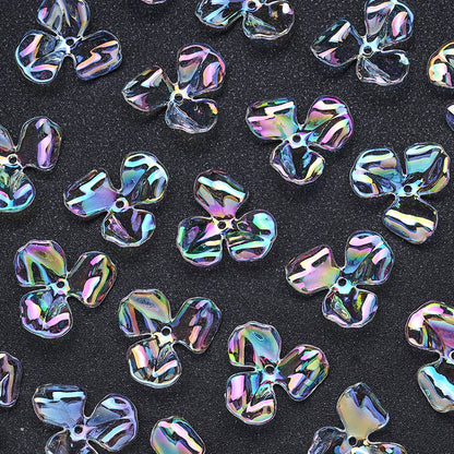 30x35mm UV Coated Floral Acrylic Beads