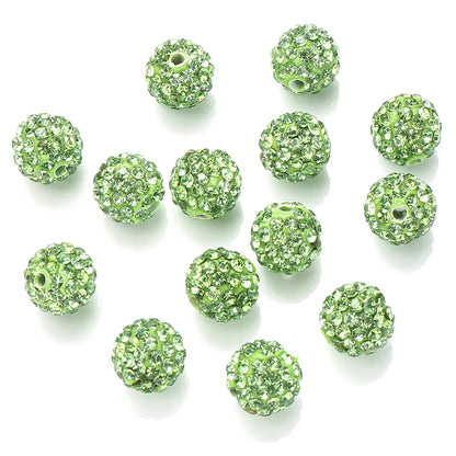 10mm AB Shiny Rhinestone Clay Beads