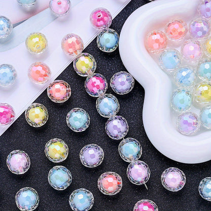 10pcs 16mm Y2K Multi-Sections Transparent Acrylic Disco Ball Beads
