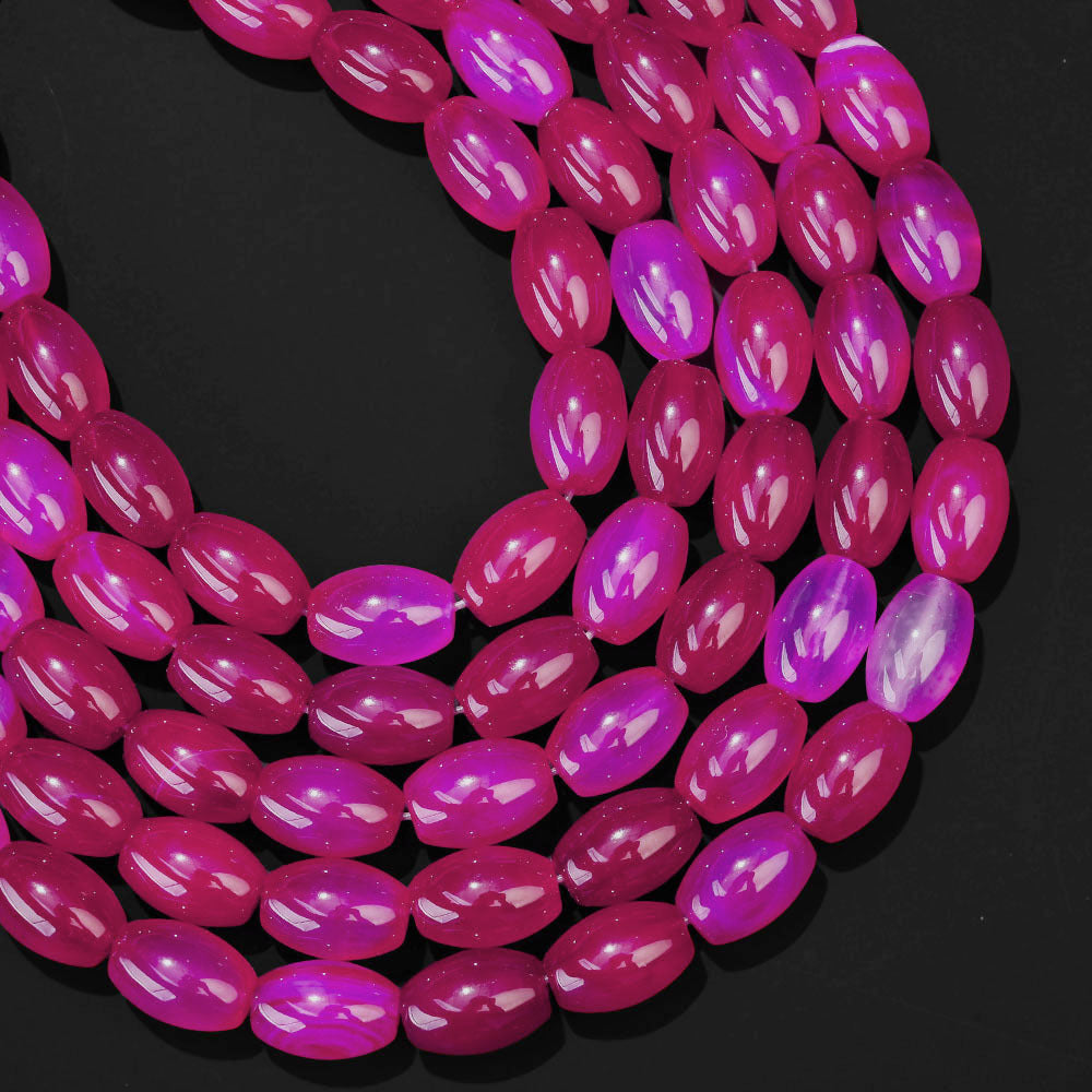32pcs/strand 8x12mm Natural Agate Rice Shaped Beads