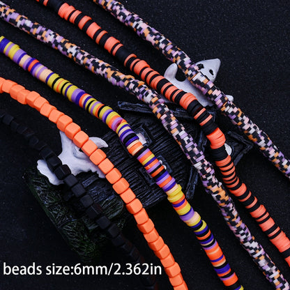 Halloween Flat Round Polymer Clay Beads