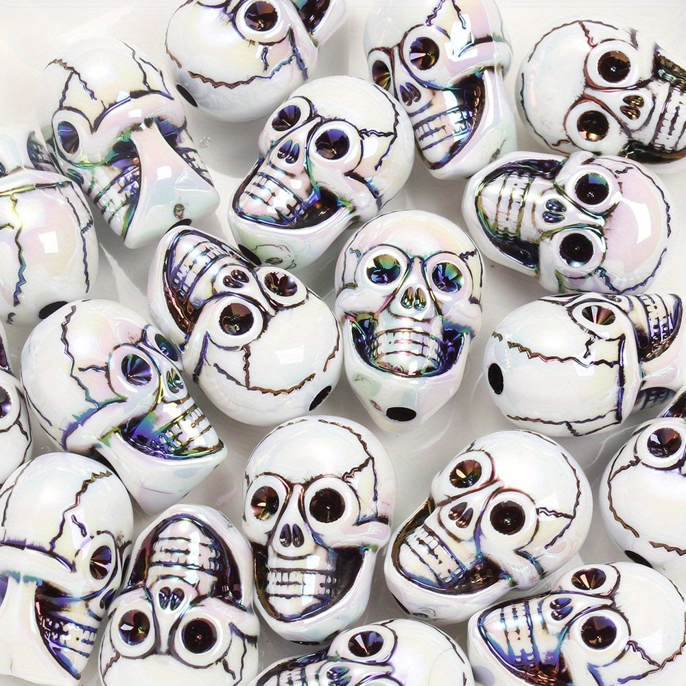 Halloween AB Shiny Skull Beads
