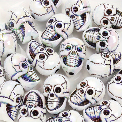 Halloween AB Shiny Skull Beads