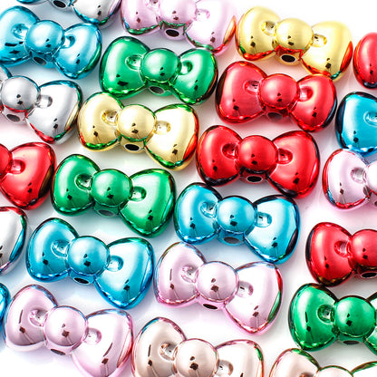 10pcs 15x26mm Christmas Bow Acrylic Beads