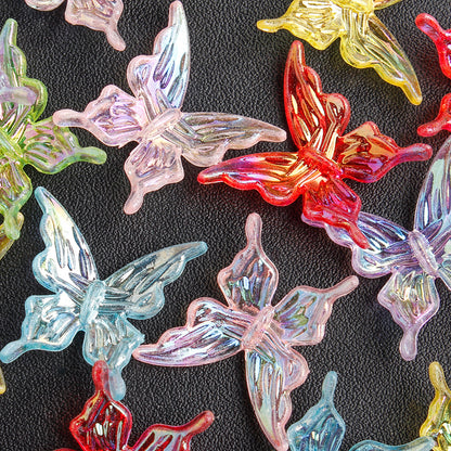 30pcs/set 25mm Transparent Butterfly Acrylic Beads