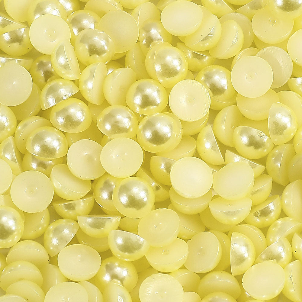 1000pcs Semi Circular Resin Pearl Beads