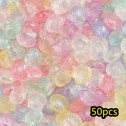 50pcs 11x13mm Ocean Style Shell Acrylic Beads