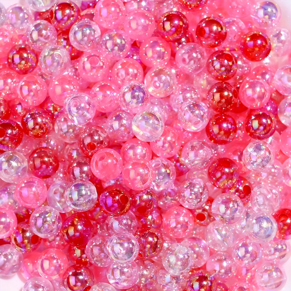 8mm Pink AB Color Acrylic Round Beads