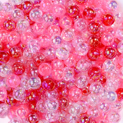 8mm Pink AB Color Acrylic Round Beads