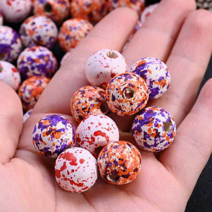 Halloween Blood Splatter Wooden Beads