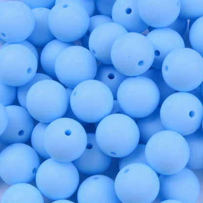 50pcs 12/15mm Rainbow Silicone Round Focal Beads