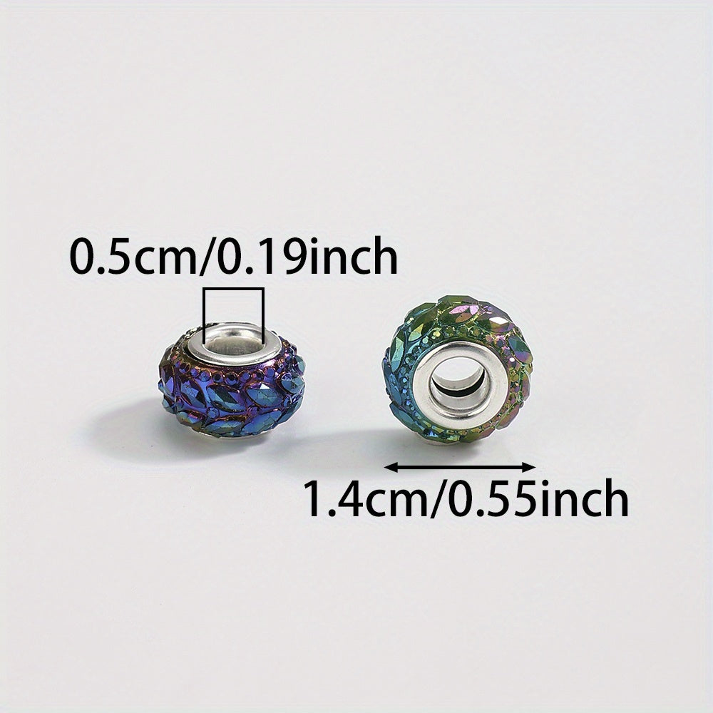 Mixed Color Resin Flat Round Beads