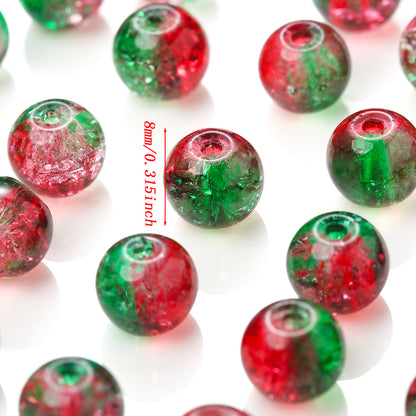 Red & Green Gradient Glass Beads