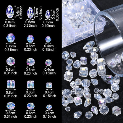 1000pcs/set Transparent AB Crystal Glass Bead Kit