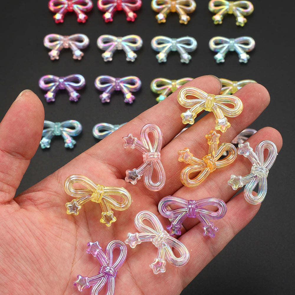 20x34mm AB Transparent Bowknot & Star Acrylic Beads