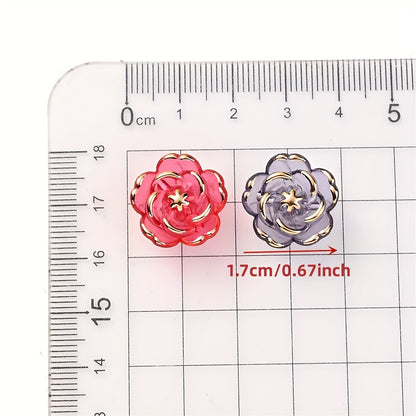 CCB Imitation Metal Plastic Flower Bead Caps