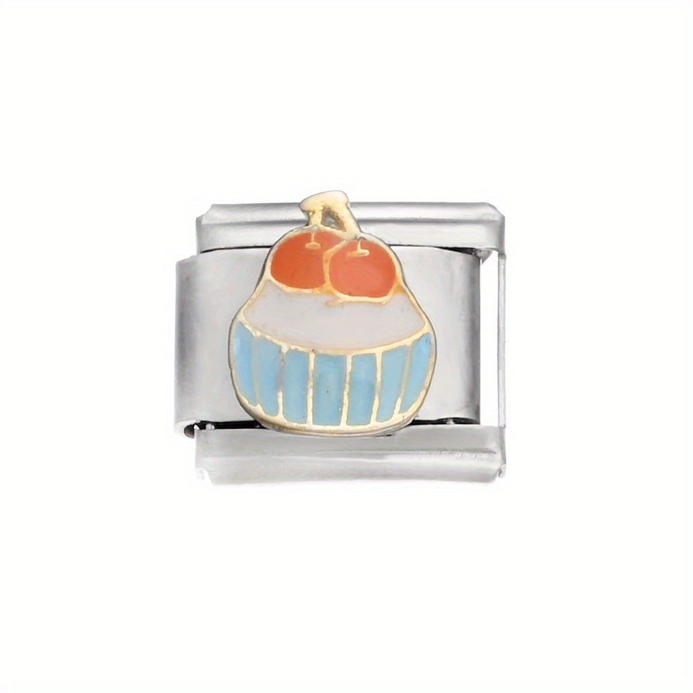 1pc 9x10mm Stainless Steel Birthday Theme Module Charm Bead