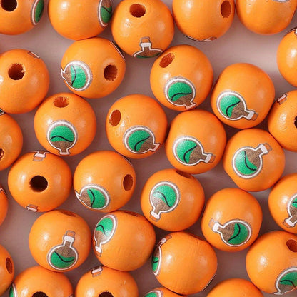 Halloween Wooden Round Beads