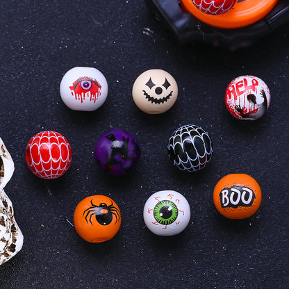 16mm Halloween Printed Wooden Beads