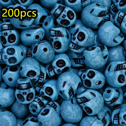 Halloween Imitation Turquoise Skull Acrylic Beads