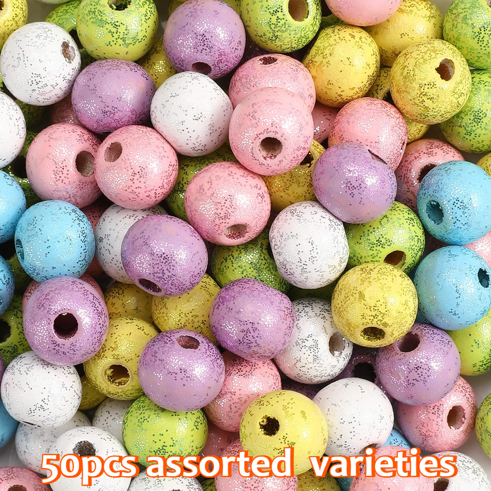 Round Mini Sequin Wooden Beads