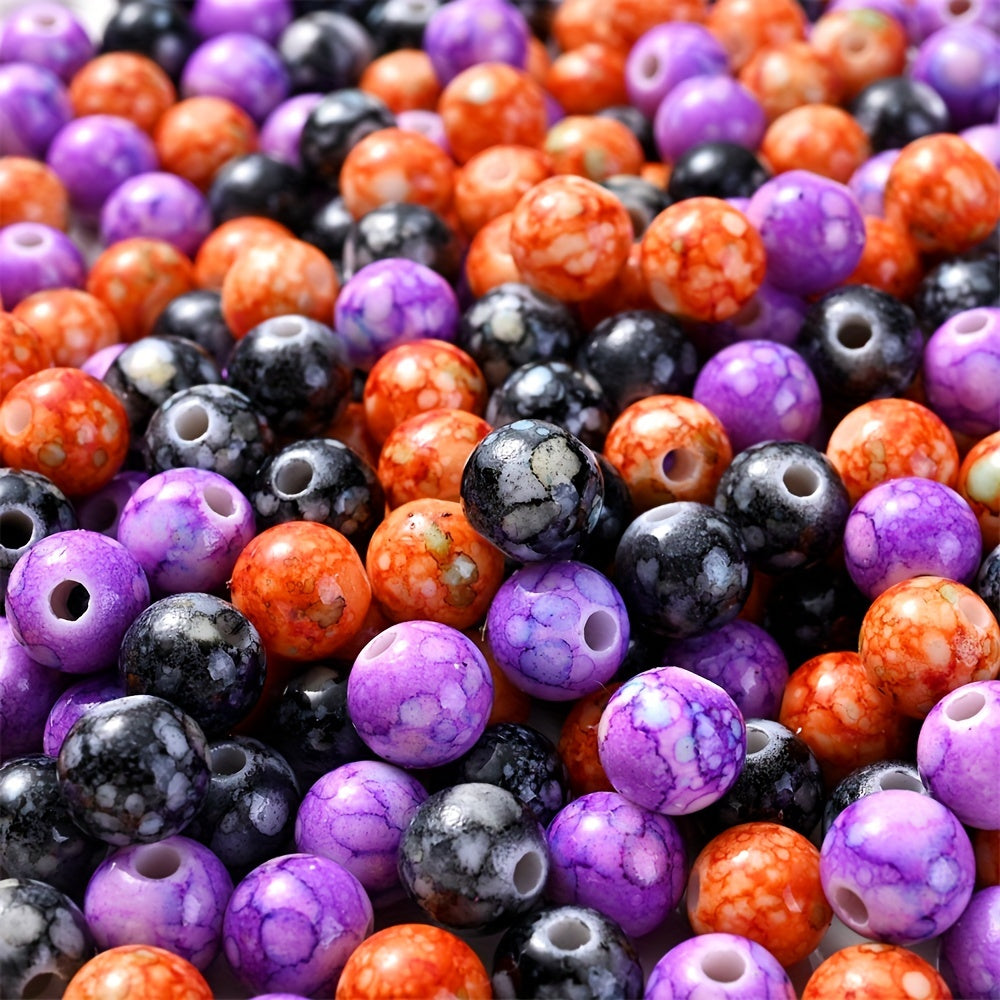 Halloween Round Wood Spacer Beads with Cord