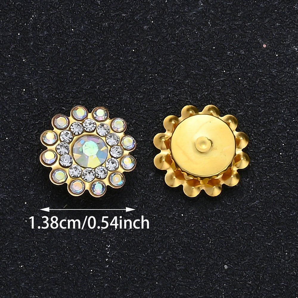 50pcs 13.8mm Crystal Claw Rhinestone Flatback Cabochons