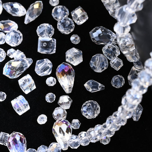 200pcs Clear AB Faceted Glass Beads
