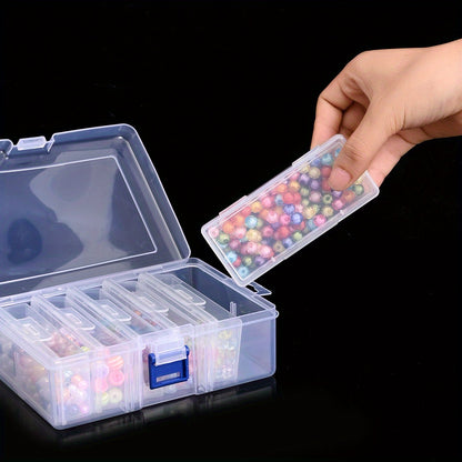 Transparent Plastic Beads Storage Box Set