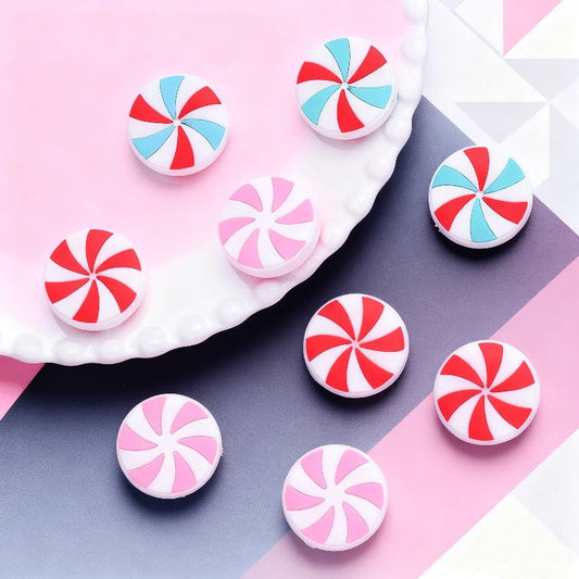 5pcs 28mm Spiral Pattern Silicone Beads
