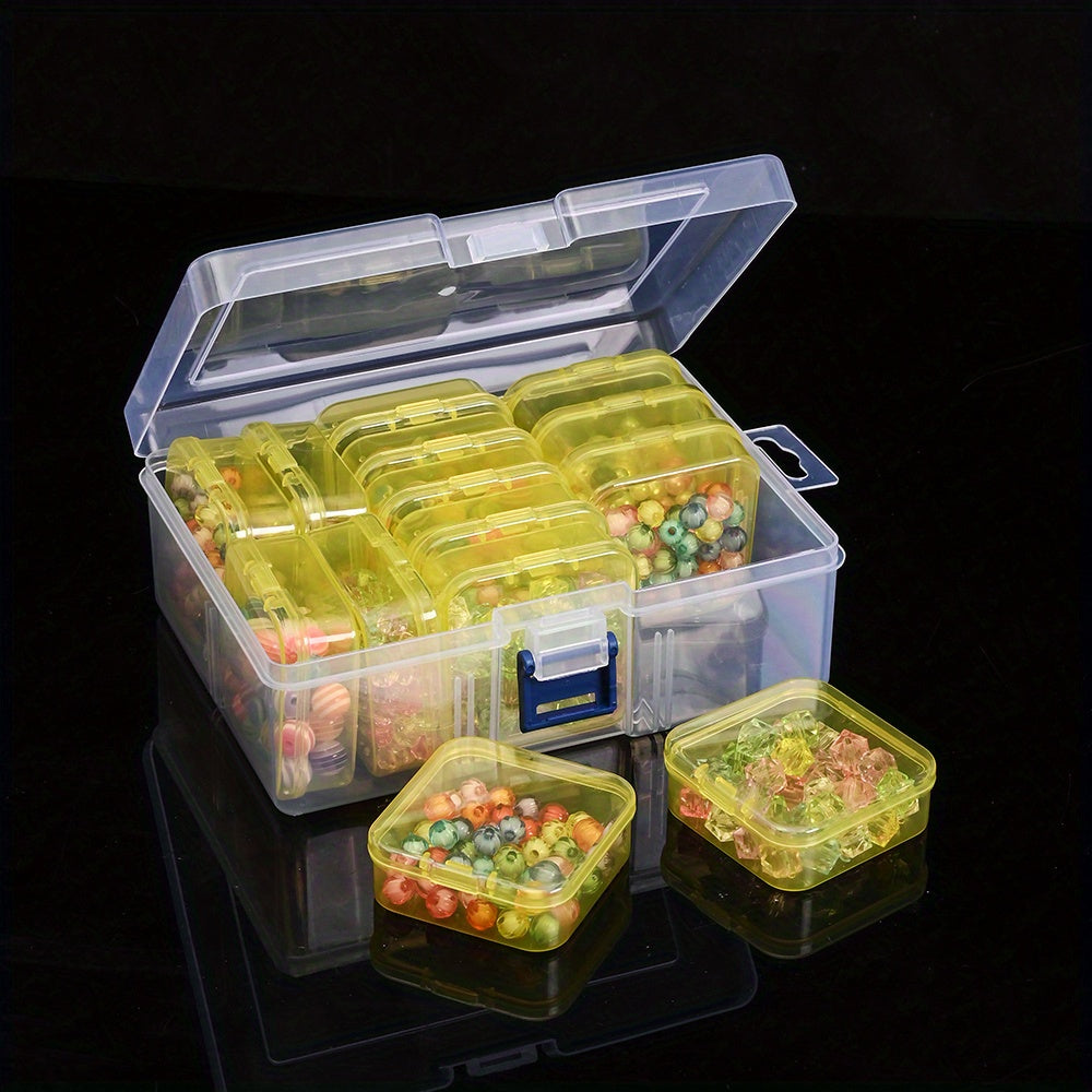 Transparent Plastic Beads Storage Box Set